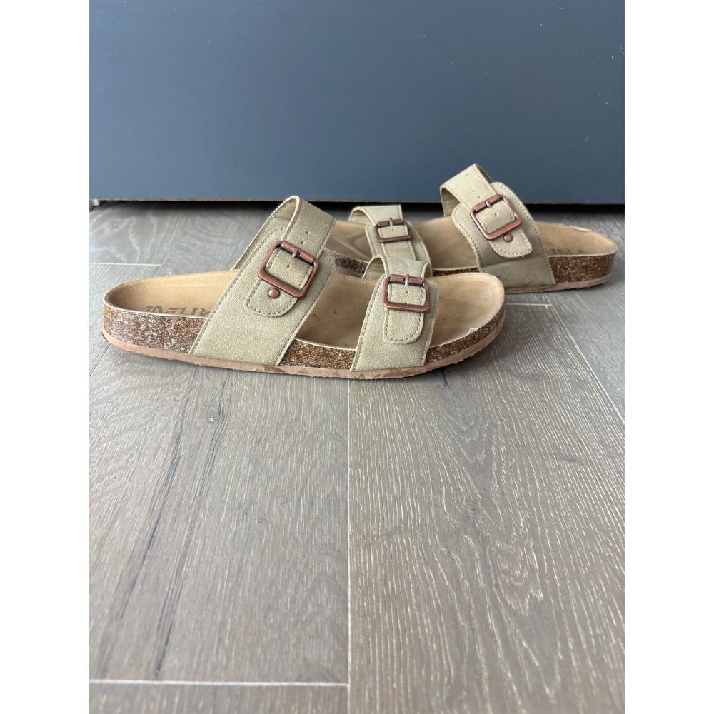 Mad Love Target Women 10 Olive Green Double Buckle Cork Slide Sandals F00318008